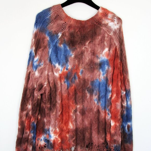 BNWT AW23 ACNE STUDIOS TIE-DYE CABLE KNIT SWEATER S & M & XL - Picture 3 of 13